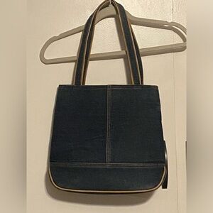 Distressed denim tote